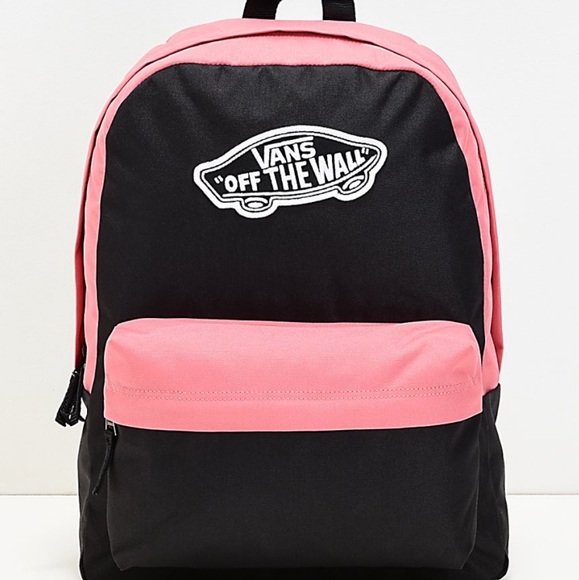 vans realm black canvas backpack